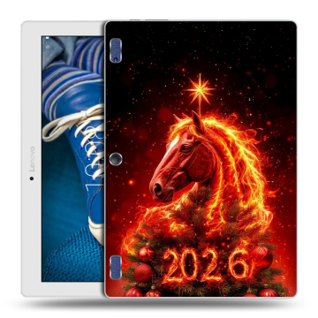 Силиконовый чехол на Lenovo Tab 2 A10-30 с принтом Новый год