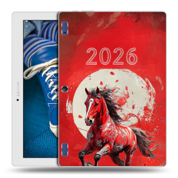 Силиконовый чехол на Lenovo Tab 2 A10-30 с принтом Новый год