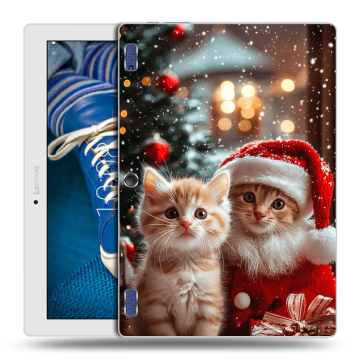Силиконовый чехол на Lenovo Tab 2 A10-30 с принтом Новый год