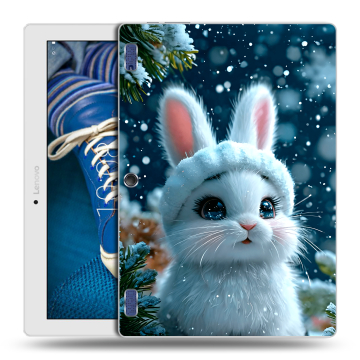 Силиконовый чехол на Lenovo Tab 2 A10-30 с принтом Новый год