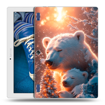 Силиконовый чехол на Lenovo Tab 2 A10-30 с принтом Новый год
