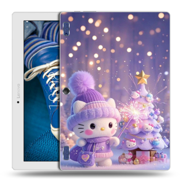 Силиконовый чехол на Lenovo Tab 2 A10-30 с принтом Новый год
