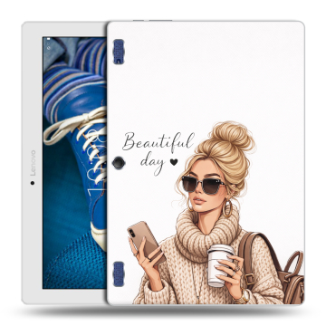 Силиконовый чехол на Lenovo Tab 2 A10-30 с принтом женский Силиконовый чехол на Lenovo Tab 2 A10-30 с принтом женский
