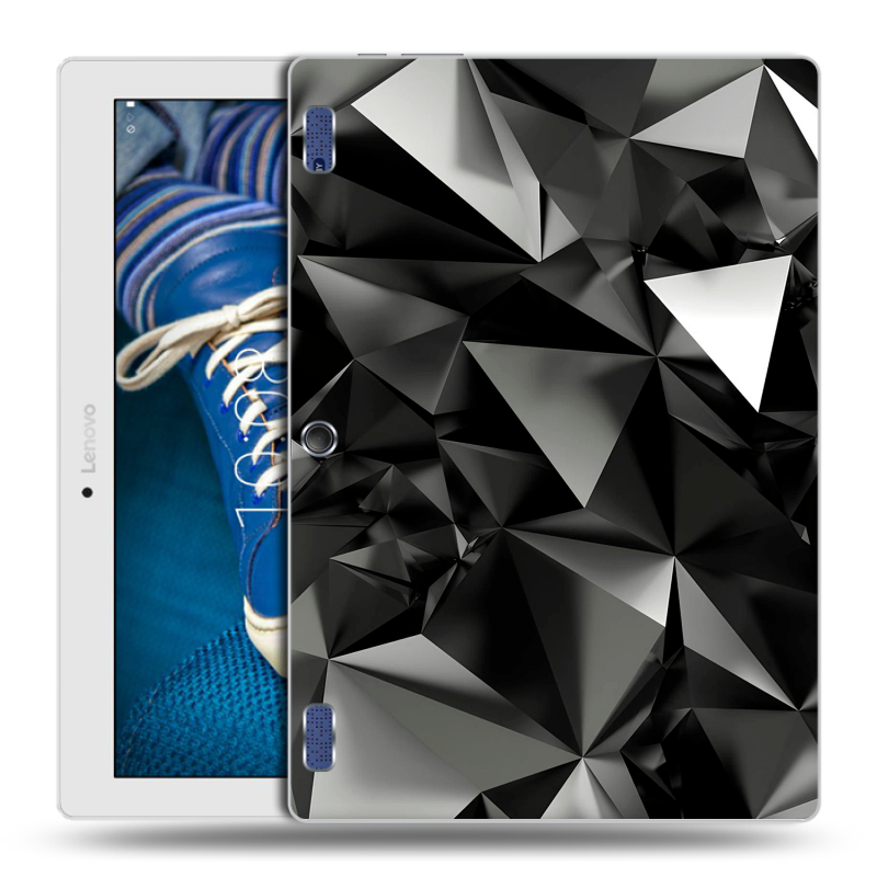 Силиконовый чехол на Lenovo Tab 2 A10-30 с принтом Черные кристаллы Силиконовый чехол на Lenovo Tab 2 A10-30 с принтом Черные кристаллы