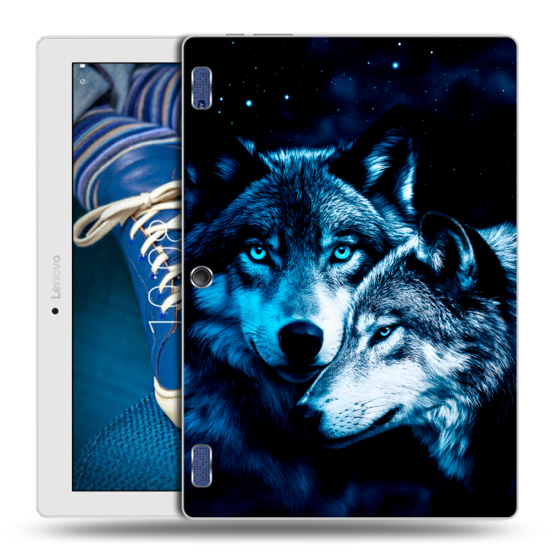 Силиконовый чехол на Lenovo Tab 2 A10-30 с принтом Волки Силиконовый чехол на Lenovo Tab 2 A10-30 с принтом Волки