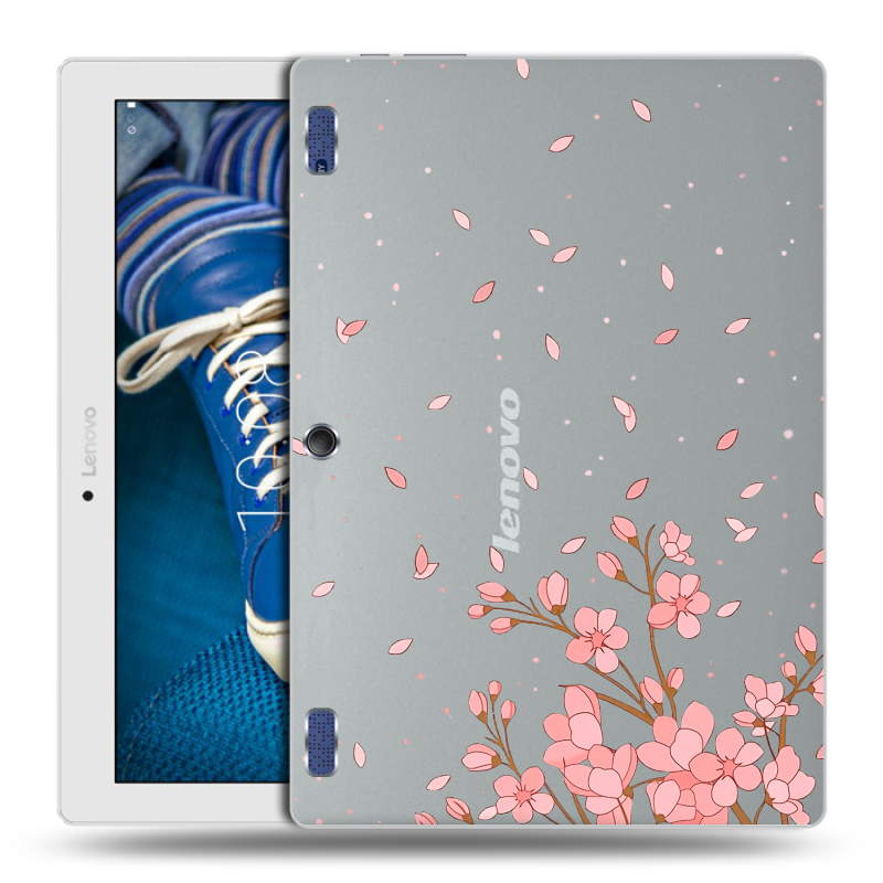 Силиконовый чехол на Lenovo Tab 2 A10-30 с принтом Ветка сакуры Силиконовый чехол на Lenovo Tab 2 A10-30 с принтом Ветка сакуры