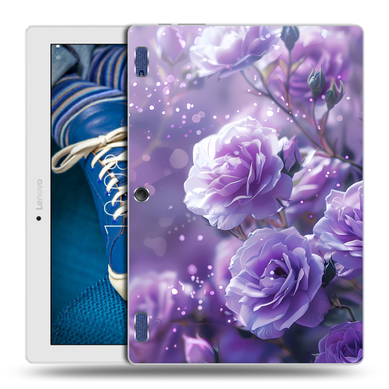 Силиконовый чехол на планшета Lenovo Tab 2 A10-30 с принтом Розы цветы Силиконовый чехол на планшета Lenovo Tab 2 A10-30 с принтом Розы цветы
