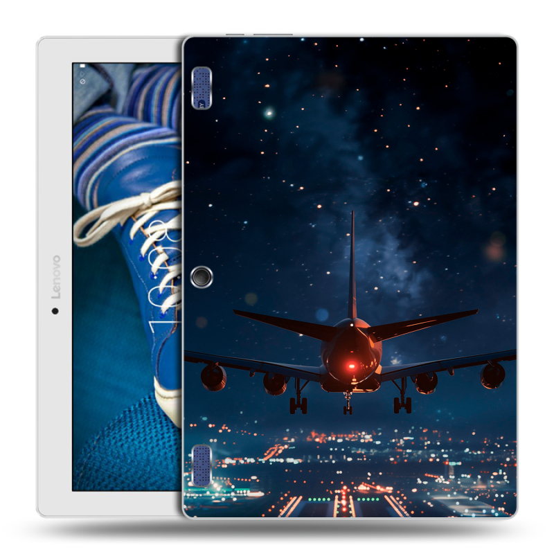 Силиконовый чехол на Lenovo Tab 2 A10-30 с принтом самолет Силиконовый чехол на Lenovo Tab 2 A10-30 с принтом самолет