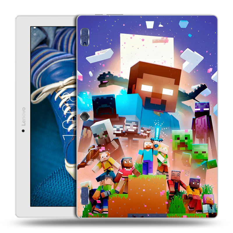 Силиконовый чехол на Lenovo Tab 2 A10-30 с принтом Майнкрафт Minecraft Силиконовый чехол на Lenovo Tab 2 A10-30 с принтом Майнкрафт Minecraft