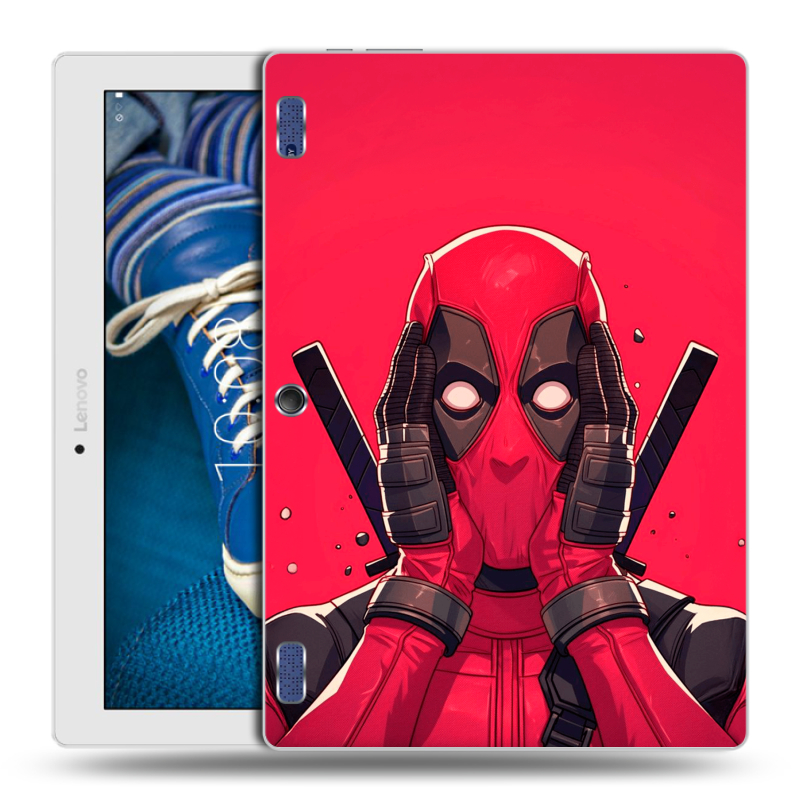 Силиконовый чехол на Lenovo Tab 2 A10-30 с принтом Дедпул Deadpool Силиконовый чехол на Lenovo Tab 2 A10-30 с принтом Дедпул Deadpool