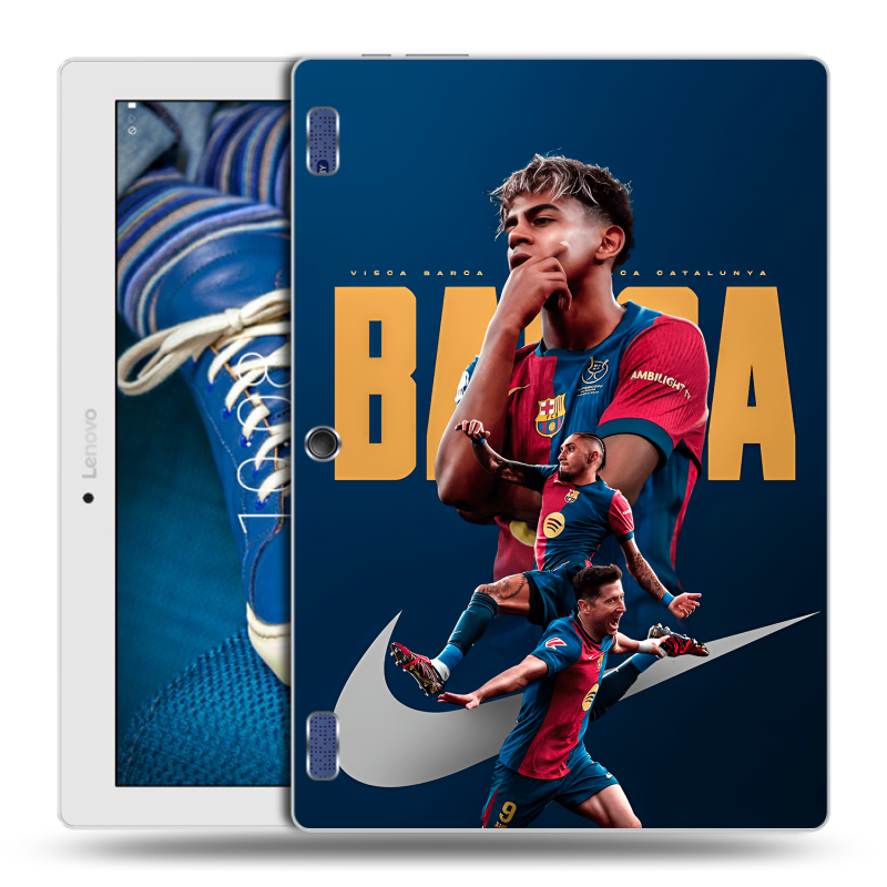 Силиконовый чехол на Lenovo Tab 2 A10-30 с принтом Барселона Barca Yamal Силиконовый чехол на Lenovo Tab 2 A10-30 с принтом Барселона Barca Yamal