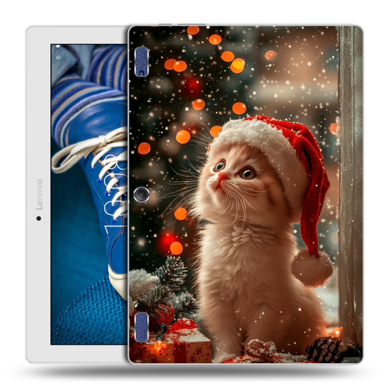 Силиконовый чехол на Lenovo Tab 2 A10-30 с принтом Новый год Силиконовый чехол на Lenovo Tab 2 A10-30 с принтом Новый год