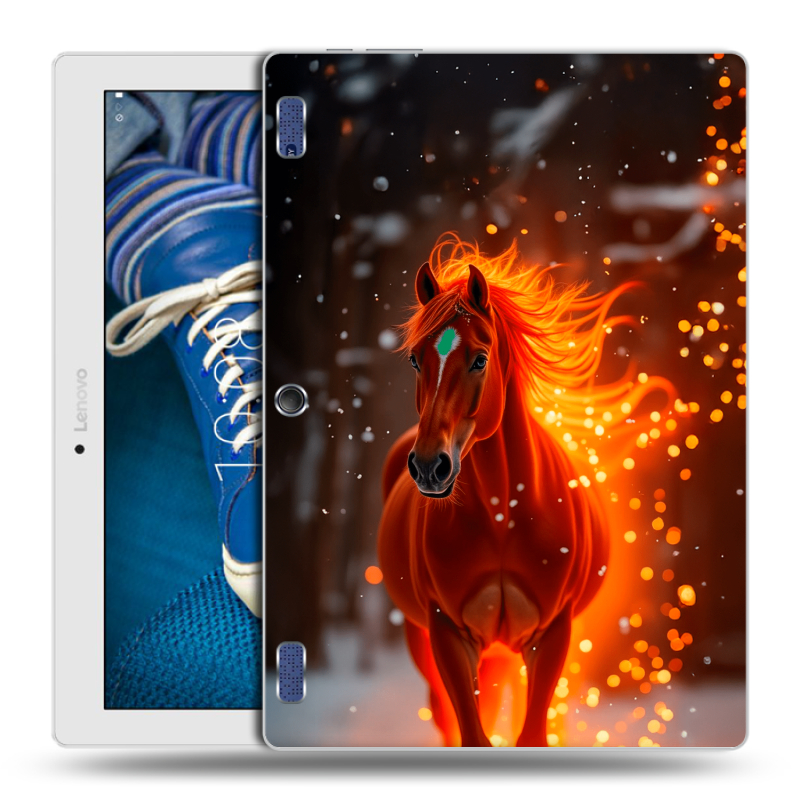 Силиконовый чехол на Lenovo Tab 2 A10-30 с принтом Новый год Силиконовый чехол на Lenovo Tab 2 A10-30 с принтом Новый год