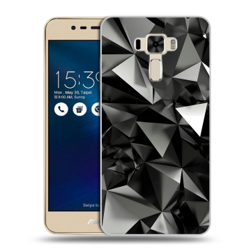 Силиконовый чехол на Asus ZenFone 3 Laser с принтом Черные кристаллы Силиконовый чехол на Asus ZenFone 3 Laser с принтом Черные кристаллы