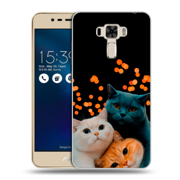 Силиконовый чехол на Asus ZenFone 3 Laser с принтом Кошки Силиконовый чехол на Asus ZenFone 3 Laser с принтом Кошки