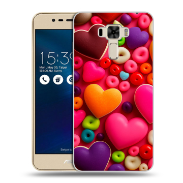 Силиконовый чехол на Asus ZenFone 3 Laser с принтом Сердечки Силиконовый чехол на Asus ZenFone 3 Laser с принтом Сердечки