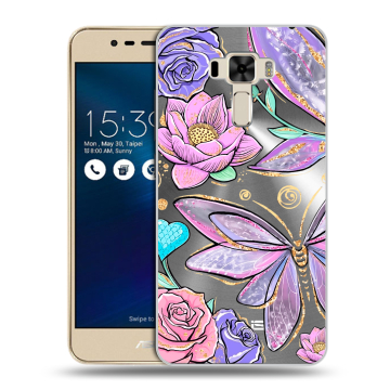Силиконовый чехол на Asus ZenFone 3 Laser с принтом Бабочки и цветы Силиконовый чехол на Asus ZenFone 3 Laser с принтом Бабочки и цветы