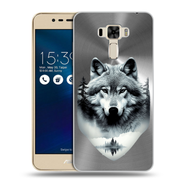 Силиконовый чехол на Asus ZenFone 3 Laser с принтом Волк в лесу Силиконовый чехол на Asus ZenFone 3 Laser с принтом Волк в лесу
