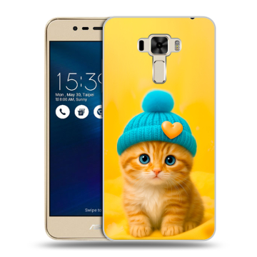 Силиконовый чехол на Asus ZenFone 3 Laser с принтом Котенок в шапке