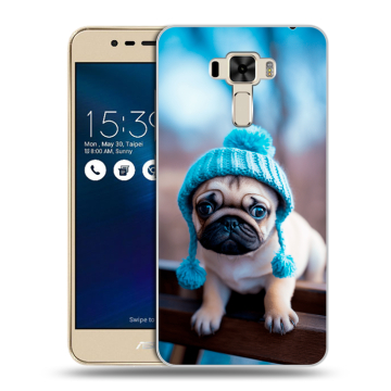 Силиконовый чехол на Asus ZenFone 3 Laser с принтом Мопс в шапке