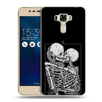 Силиконовый чехол на Asus ZenFone 3 Laser с принтом Поцелуй скелетов