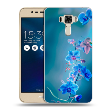 Силиконовый чехол на Asus ZenFone 3 Laser с принтом Голубые цветы