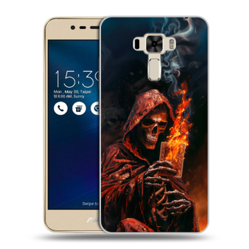 Силиконовый чехол на Asus ZenFone 3 Laser с принтом Скелет и карты Силиконовый чехол на Asus ZenFone 3 Laser с принтом Скелет и карты
