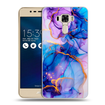 Силиконовый чехол на Asus ZenFone 3 Laser с принтом синий мрамор