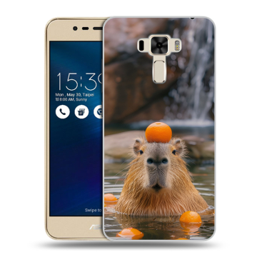 Силиконовый чехол на Asus ZenFone 3 Laser с принтом Капибара с апельсином