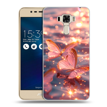 Силиконовый чехол на Asus ZenFone 3 Laser с принтом бабочки розовые Силиконовый чехол на Asus ZenFone 3 Laser с принтом бабочки розовые