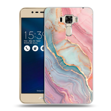 Силиконовый чехол на Asus ZenFone 3 Laser с принтом розовый мрамор