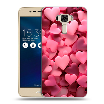 Силиконовый чехол на Asus ZenFone 3 Laser с принтом розовые сердечки