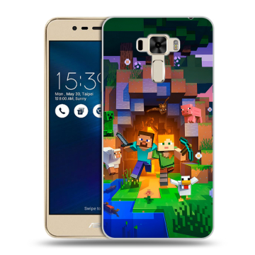 Силиконовый чехол на Asus ZenFone 3 Laser с принтом Майнкрафт Minecraft Силиконовый чехол на Asus ZenFone 3 Laser с принтом Майнкрафт Minecraft
