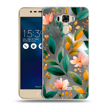 Силиконовый чехол на Asus ZenFone 3 Laser с принтом Цветы паттерн Силиконовый чехол на Asus ZenFone 3 Laser с принтом Цветы паттерн