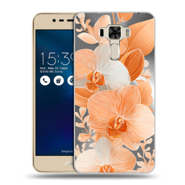 Силиконовый чехол на Asus ZenFone 3 Laser с принтом Бежевые цветы Силиконовый чехол на Asus ZenFone 3 Laser с принтом Бежевые цветы