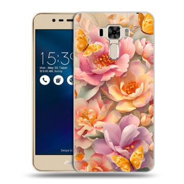 Силиконовый чехол на Asus ZenFone 3 Laser с принтом Цветы и бабочки Силиконовый чехол на Asus ZenFone 3 Laser с принтом Цветы и бабочки