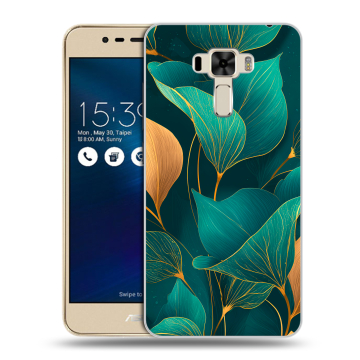 Силиконовый чехол на Asus ZenFone 3 Laser с принтом Листья и золото Силиконовый чехол на Asus ZenFone 3 Laser с принтом Листья и золото