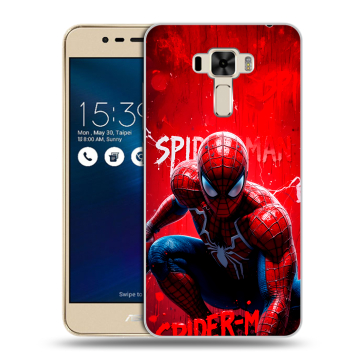 Силиконовый чехол на Asus ZenFone 3 Laser с принтом Spiderman Человек паук Силиконовый чехол на Asus ZenFone 3 Laser с принтом Spiderman Человек паук
