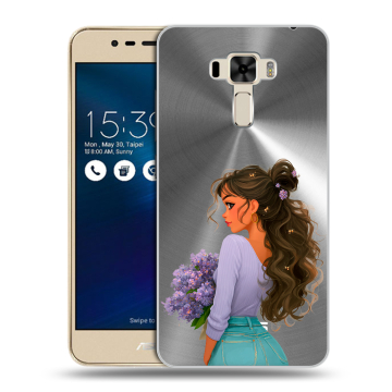 Силиконовый чехол на Asus ZenFone 3 Laser с принтом девушка цветы Силиконовый чехол на Asus ZenFone 3 Laser с принтом девушка цветы