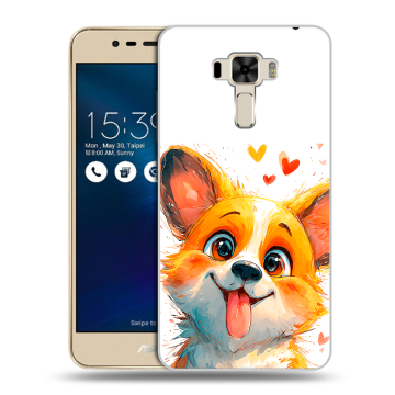 Силиконовый чехол на Asus ZenFone 3 Laser с принтом корги Силиконовый чехол на Asus ZenFone 3 Laser с принтом корги