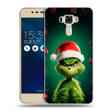 Силиконовый чехол на Asus ZenFone 3 Laser с принтом Гринч Новый год Рождество Силиконовый чехол на Asus ZenFone 3 Laser с принтом Гринч Новый год Рождество