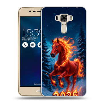 Силиконовый чехол на Asus ZenFone 3 Laser с принтом Новый год коня Силиконовый чехол на Asus ZenFone 3 Laser с принтом Новый год коня