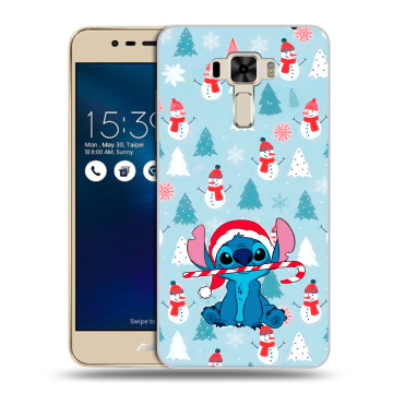 Силиконовый чехол на Asus ZenFone 3 Laser с принтом Стич Новый год
