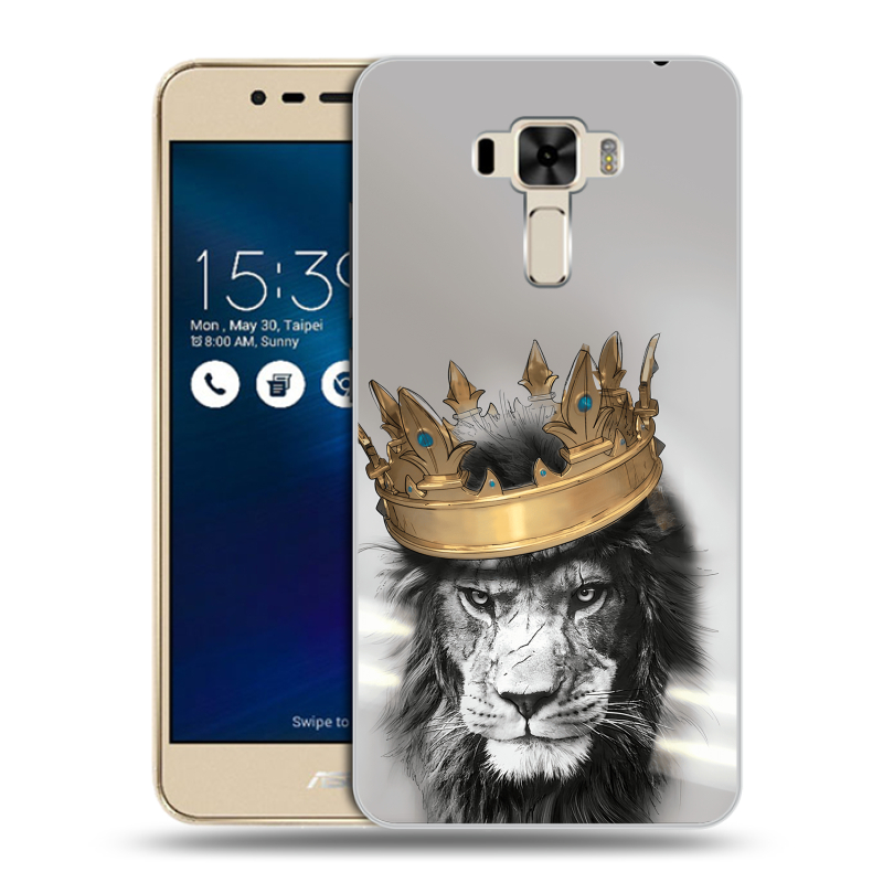 Силиконовый чехол на Asus ZenFone 3 Laser с принтом Лев с короной Силиконовый чехол на Asus ZenFone 3 Laser с принтом Лев с короной