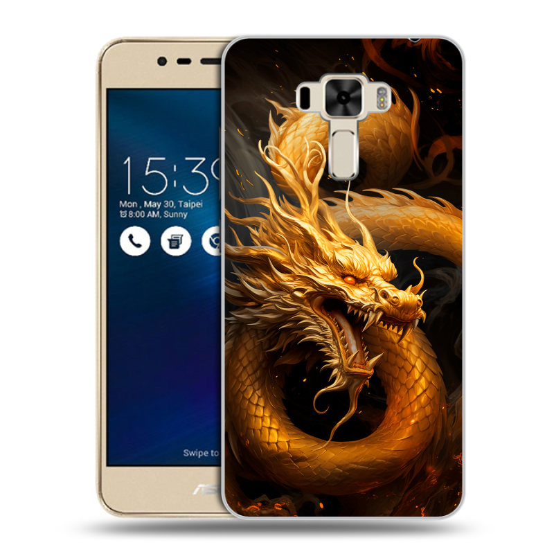 Силиконовый чехол на Asus ZenFone 3 Laser с принтом Золотой дракон Силиконовый чехол на Asus ZenFone 3 Laser с принтом Золотой дракон