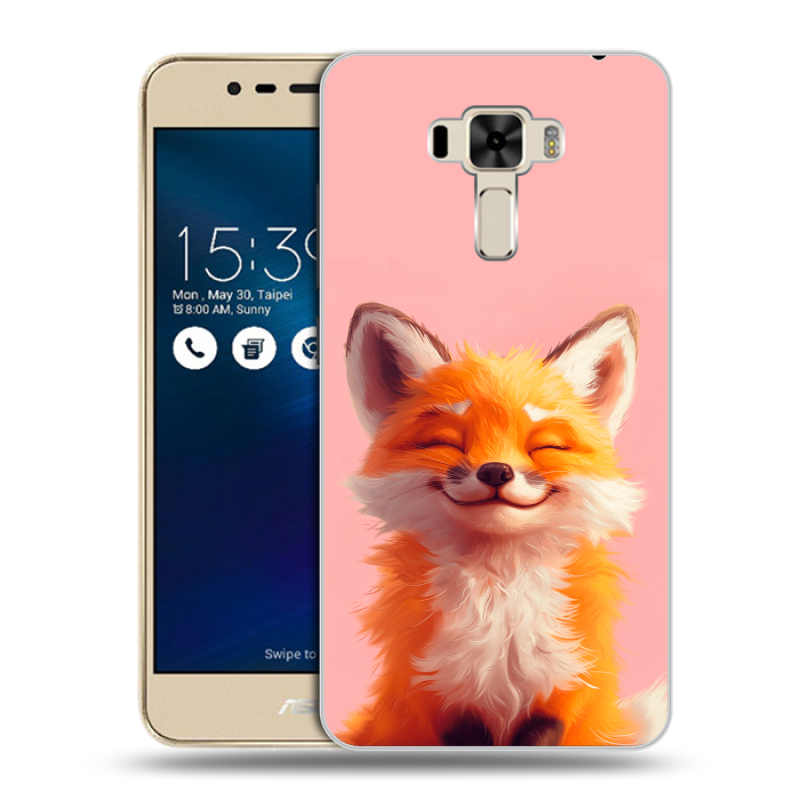 Силиконовый чехол на Asus ZenFone 3 Laser с принтом милая лиса Силиконовый чехол на Asus ZenFone 3 Laser с принтом милая лиса