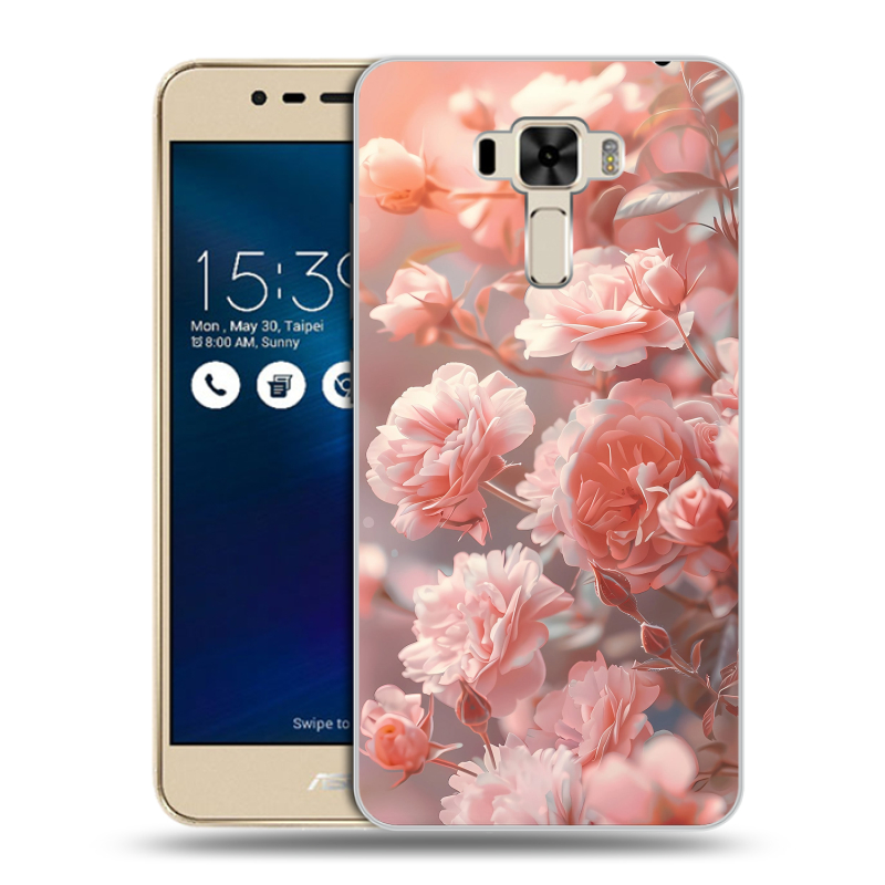 Силиконовый чехол на Asus ZenFone 3 Laser с принтом Розовые розы Силиконовый чехол на Asus ZenFone 3 Laser с принтом Розовые розы