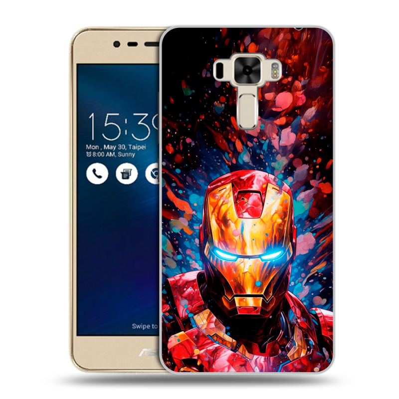 Силиконовый чехол на Asus ZenFone 3 Laser с принтом Железный человек Ironman Силиконовый чехол на Asus ZenFone 3 Laser с принтом Железный человек Ironman