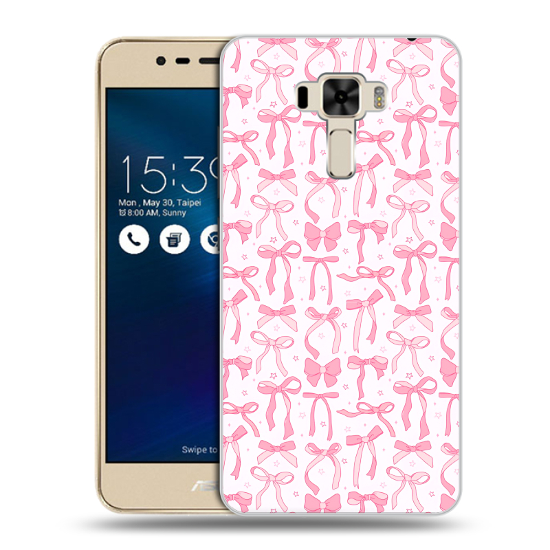 Силиконовый чехол на Asus ZenFone 3 Laser с принтом Розовые бантики Силиконовый чехол на Asus ZenFone 3 Laser с принтом Розовые бантики