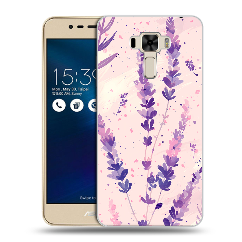 Силиконовый чехол на Asus ZenFone 3 Laser с принтом цветы лаванда Силиконовый чехол на Asus ZenFone 3 Laser с принтом цветы лаванда